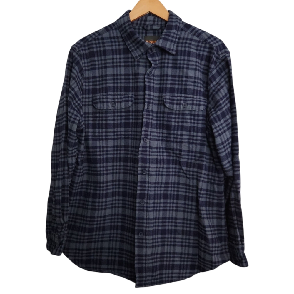 Redmond Blue Flannel Button-Up Shirt Men's Size L Outdoor Camping Casual